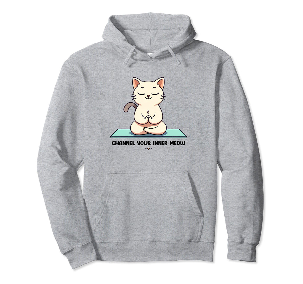 Cat Lover Channel Your Inner Meow Meditation Hoodie - Unique Graphic Unisex - T-Shirt, Sweatshirt, Hoodie