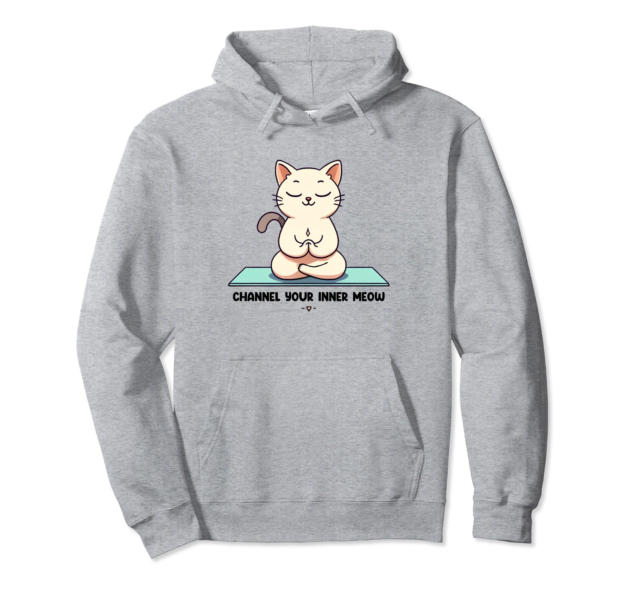 Cat Lover Channel Your Inner Meow Meditation Hoodie - Unique Graphic Unisex - T-Shirt, Sweatshirt, Hoodie