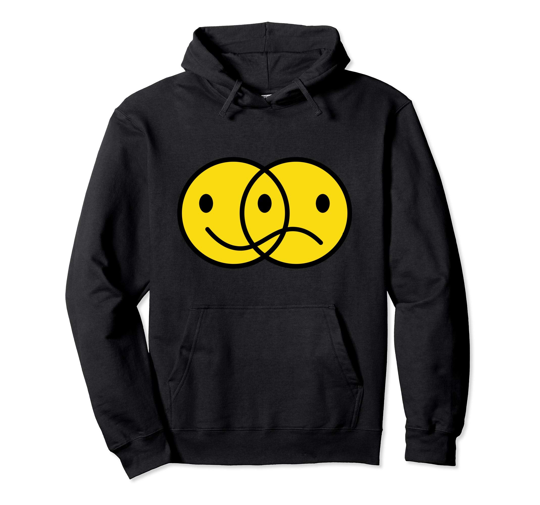 Funny Teen Gift Happy Face Sad Face Hoodie - Trendy Graphic for Adults - T-Shirt, Sweatshirt, Hoodie