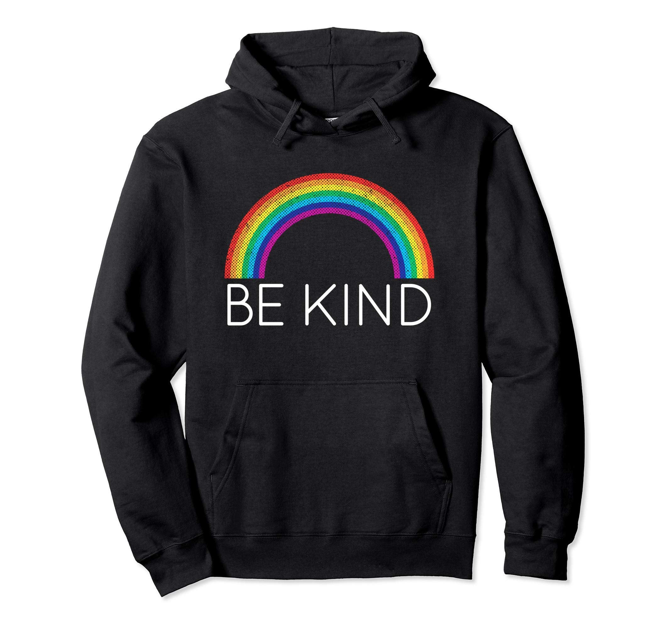 Be Kind Rainbow Distressed Kindness Hoodie - Streetwear Style for Adults - T-Shirt, Sweatshirt, Hoodie
