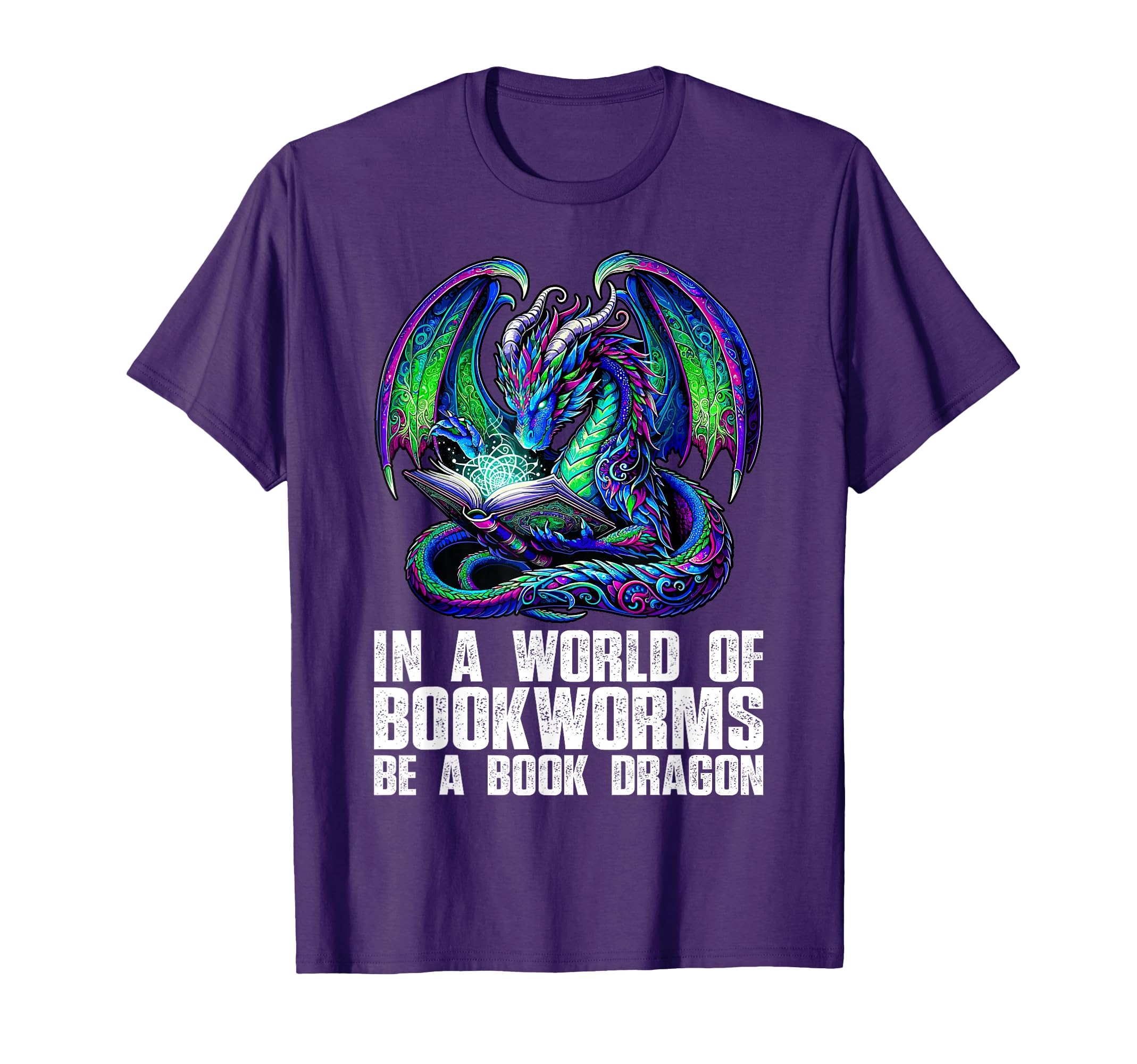 World Bookworms Be Book Dragon Reading T-Shirt - Graphic Print Unisex - T-Shirt, Sweatshirt, Hoodie