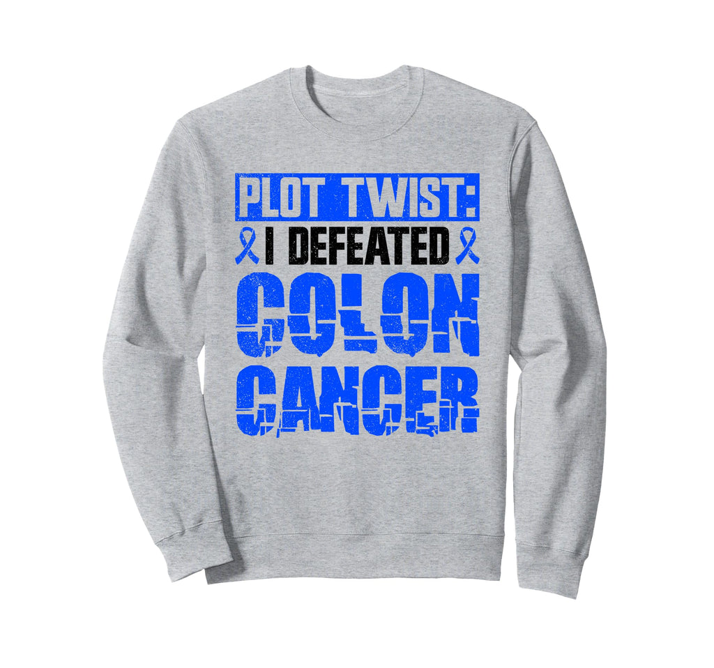 Plot Twist I Defeated Colon Cancer Sweatshirt - Minimalist Print Unisex - T-Shirt, Sweatshirt, Hoodie