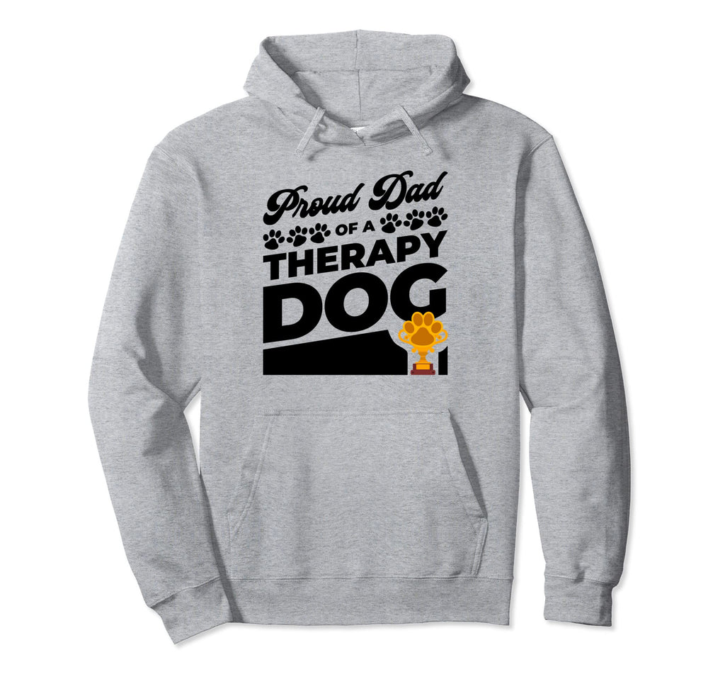 Proud Dad Therapy Dog Paw Trophy Mens Hoodie - Custom Art Print for Adults - T-Shirt, Sweatshirt, Hoodie