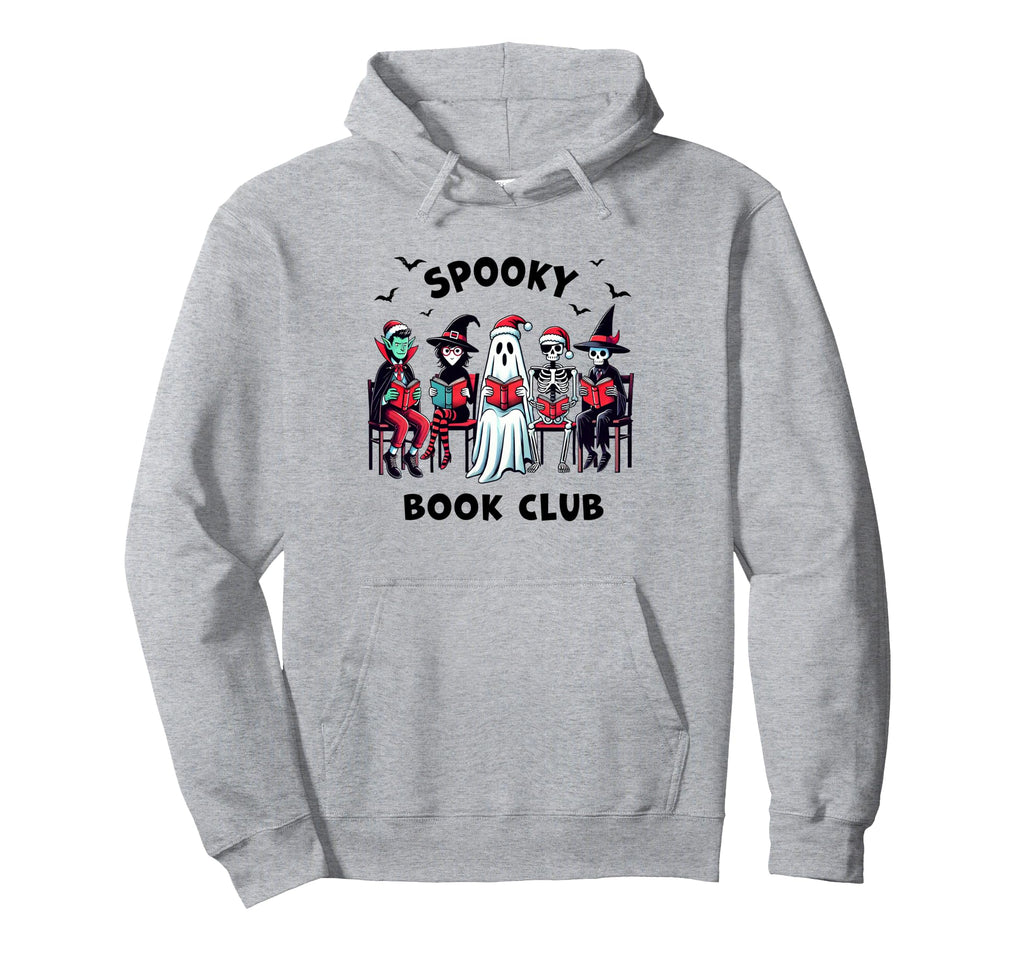 Spooky Book Club Halloween Funny Hoodie - Minimalist Print Men Women - T-Shirt, Sweatshirt, Hoodie