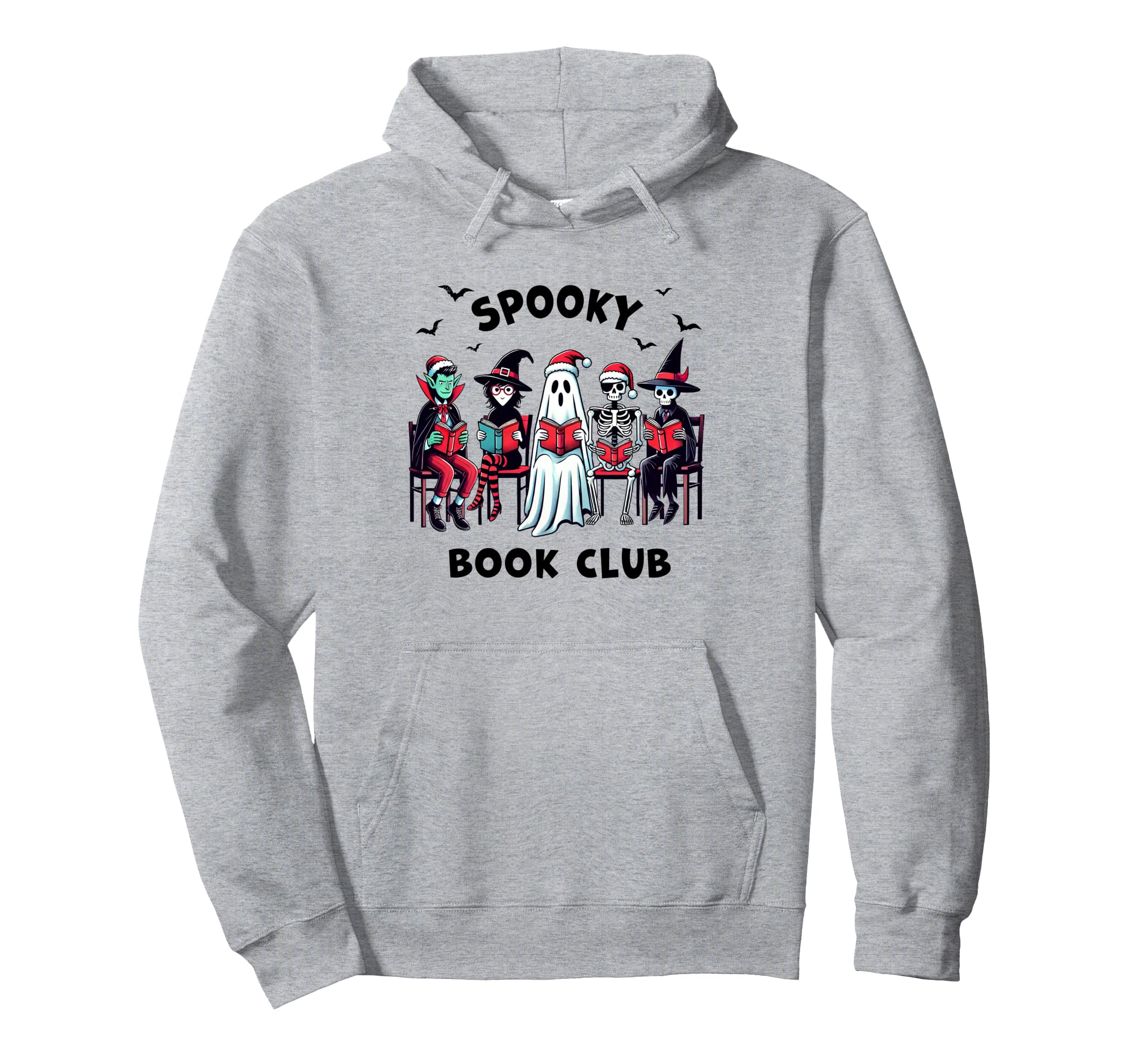 Spooky Book Club Halloween Funny Hoodie - Minimalist Print Men Women - T-Shirt, Sweatshirt, Hoodie