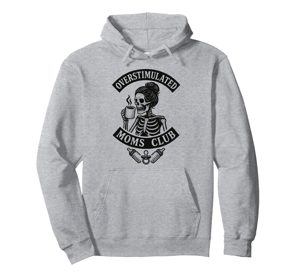 Moms Club Overstimulated Groovy Sweatshirt - Fun Novelty Design for Adults - T-Shirt, Sweatshirt, Hoodie