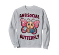 Groovy Anti Social Butterfly Sweatshirt - Casual Everyday Wear for Adults - T-Shirt, Sweatshirt, Hoodie