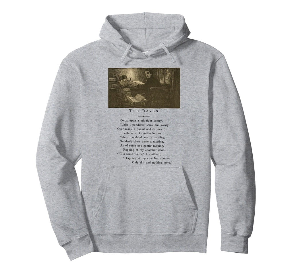 Raven Midnight Dreary Nevermore Hoodie - Fun Novelty Design for Adults - T-Shirt, Sweatshirt, Hoodie