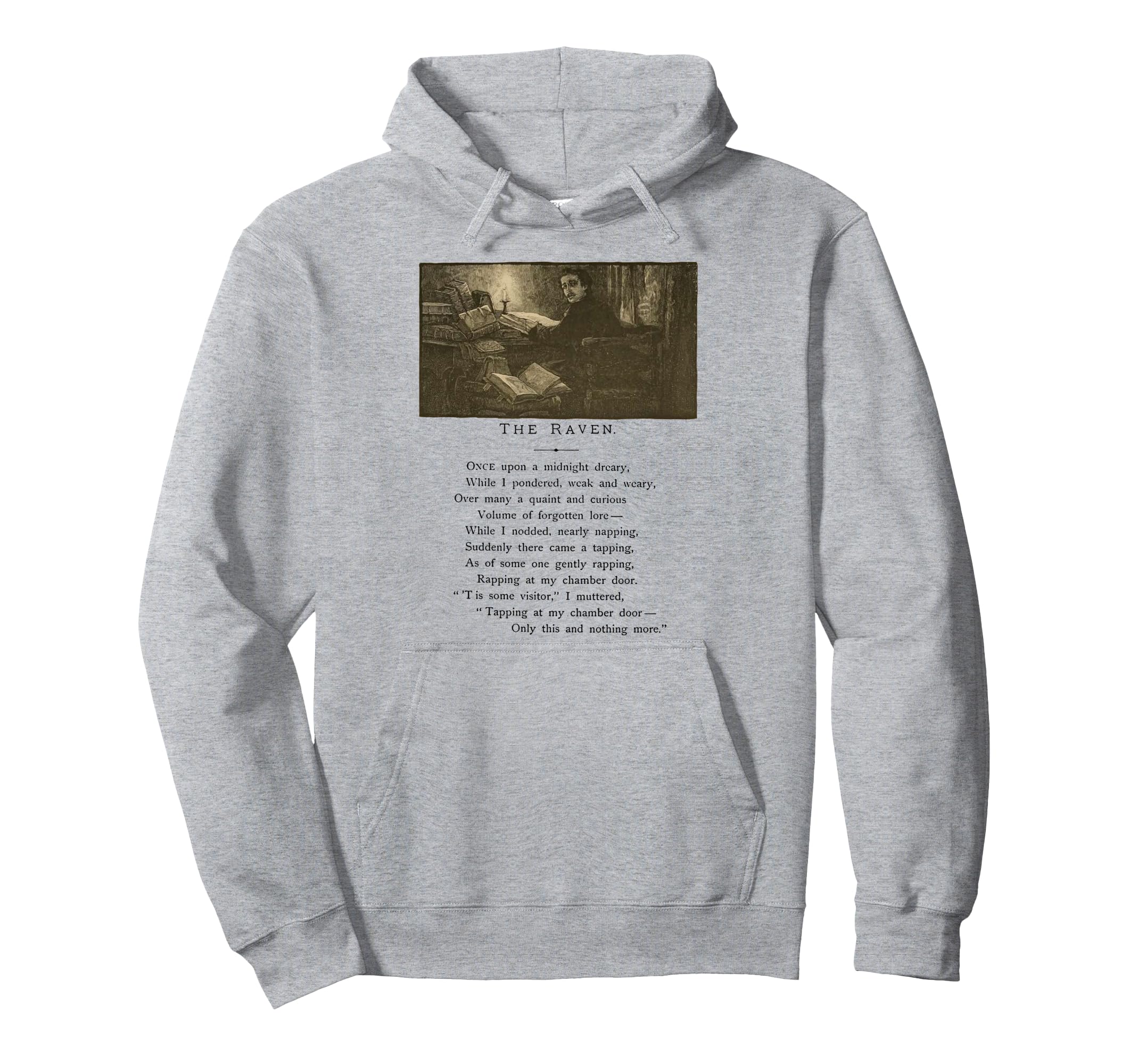 Raven Midnight Dreary Nevermore Hoodie - Fun Novelty Design for Adults - T-Shirt, Sweatshirt, Hoodie