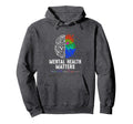 End Stigma Mental Health Matters Tie Hoodie - Minimalist Print for Adults - T-Shirt, Sweatshirt, Hoodie