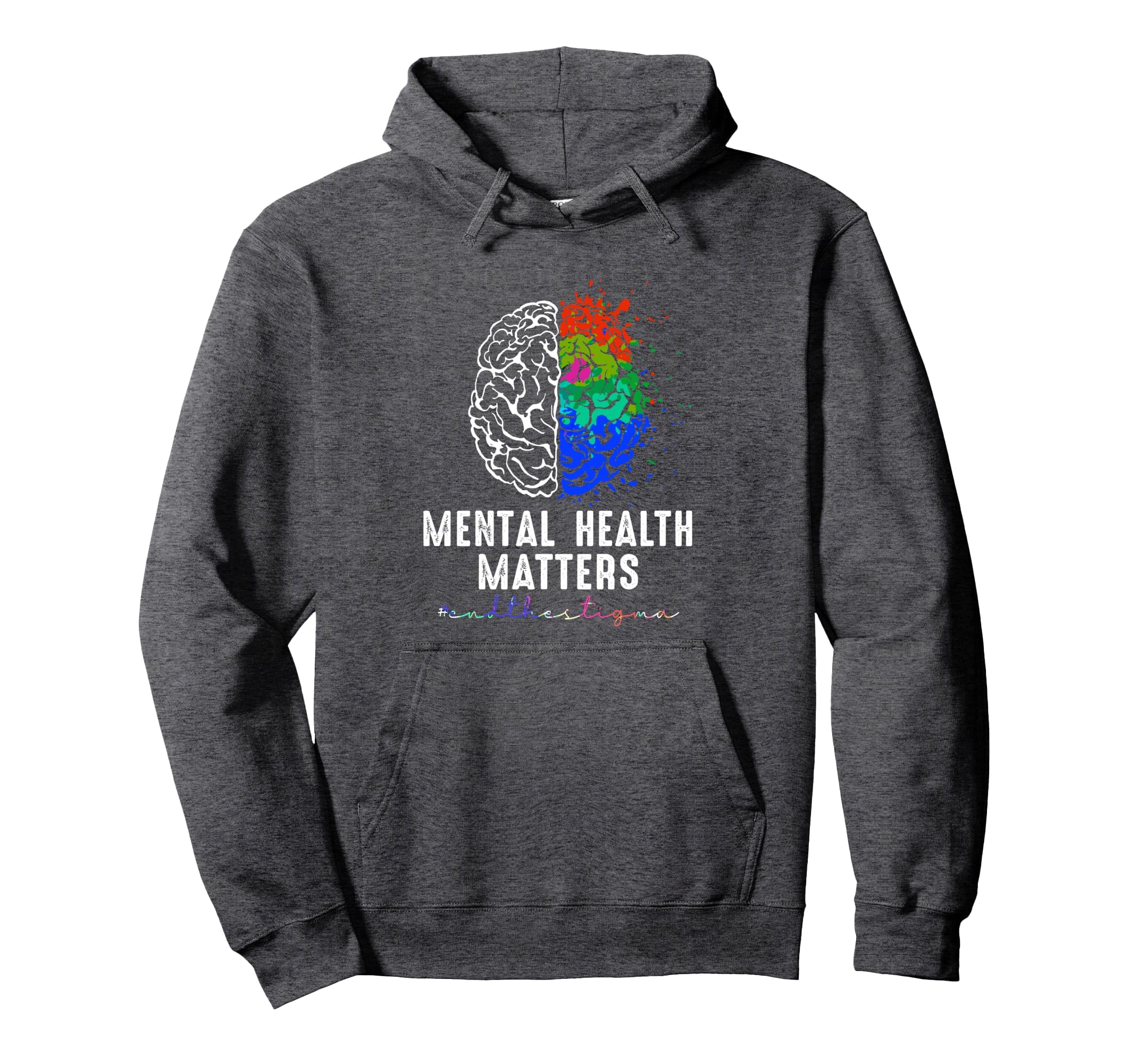 End Stigma Mental Health Matters Tie Hoodie - Minimalist Print for Adults - T-Shirt, Sweatshirt, Hoodie