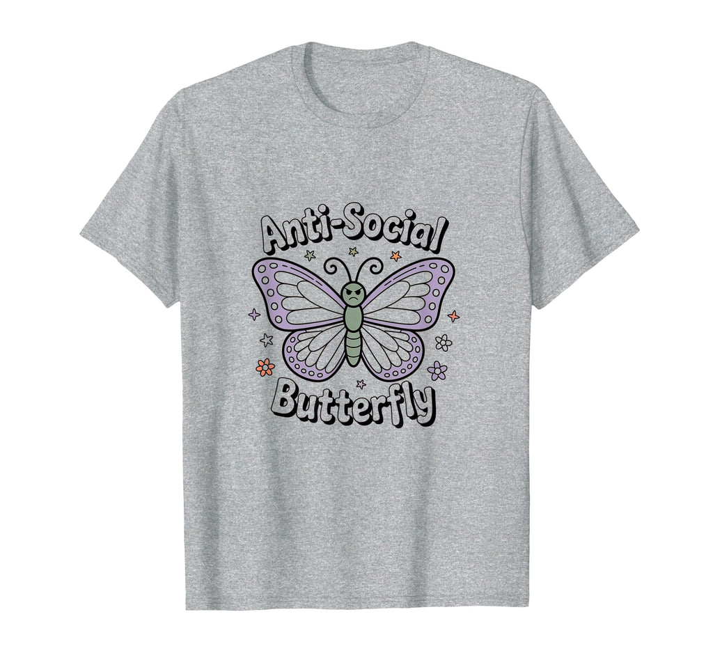 Antisocial Butterfly Aesthetic Gothic T-Shirt - Fun Novelty Design Unisex - T-Shirt, Sweatshirt, Hoodie