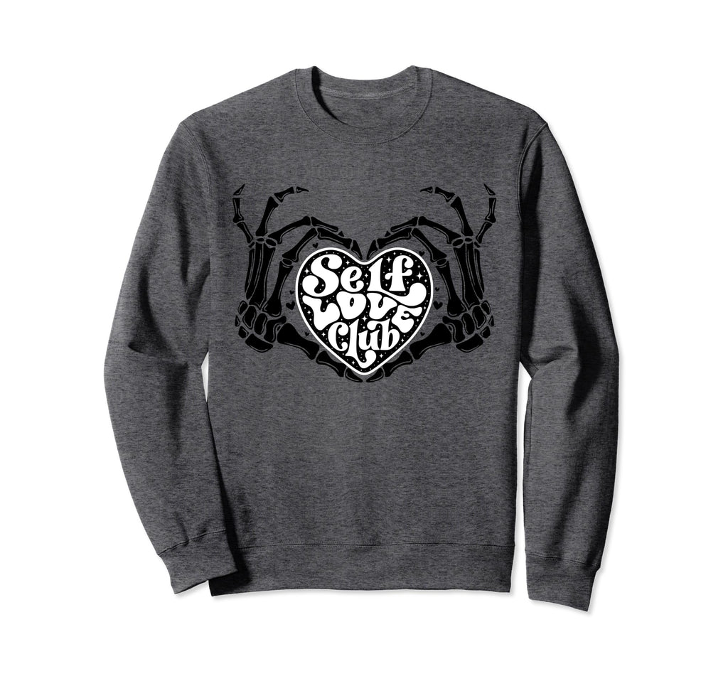 Self Love Club Skeleton Heart Hands Sweatshirt - Minimalist Print Unisex - T-Shirt, Sweatshirt, Hoodie