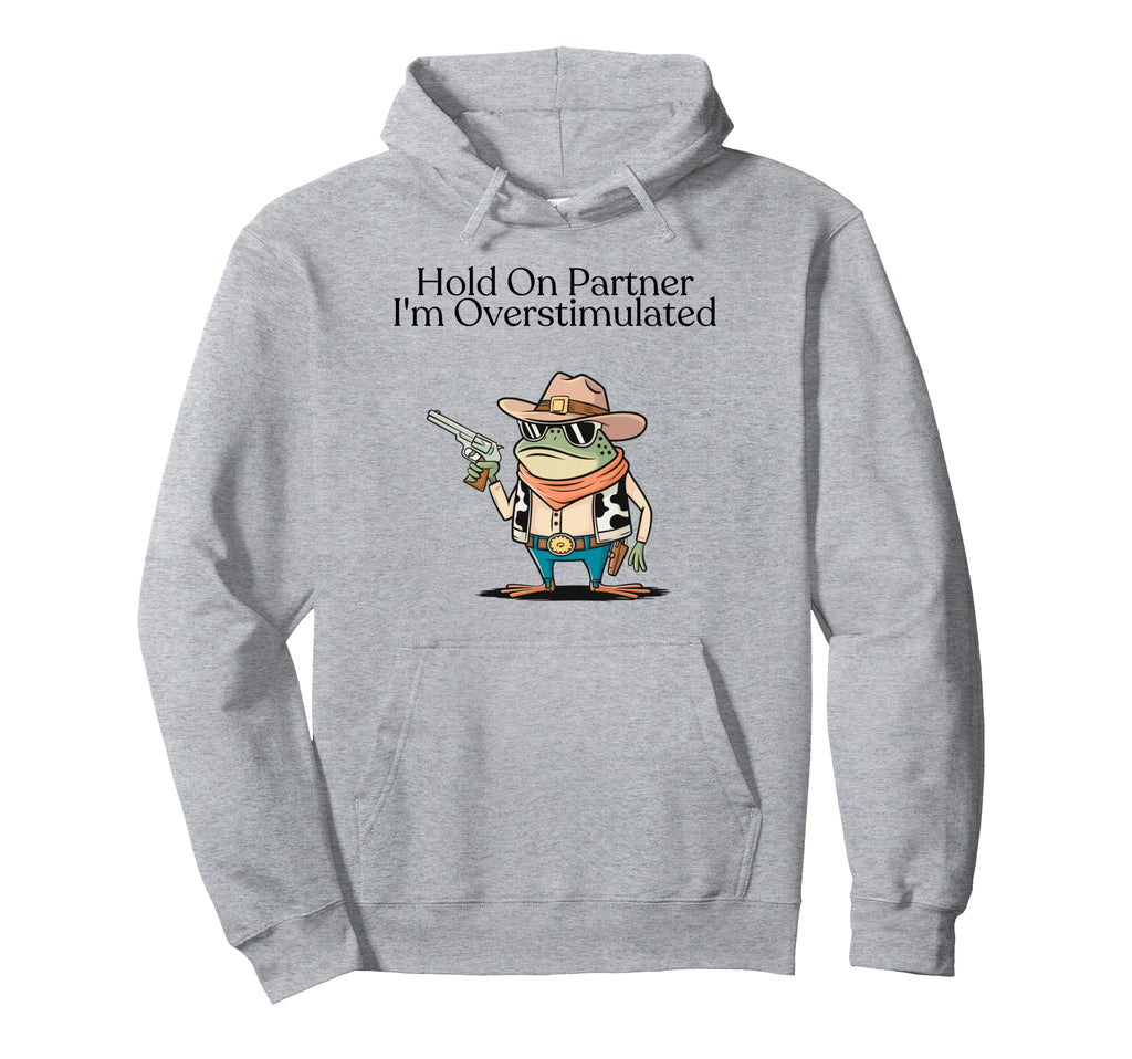 Cowboy Frog Hold Partner Im Hoodie - Graphic Print for Adults - T-Shirt, Sweatshirt, Hoodie
