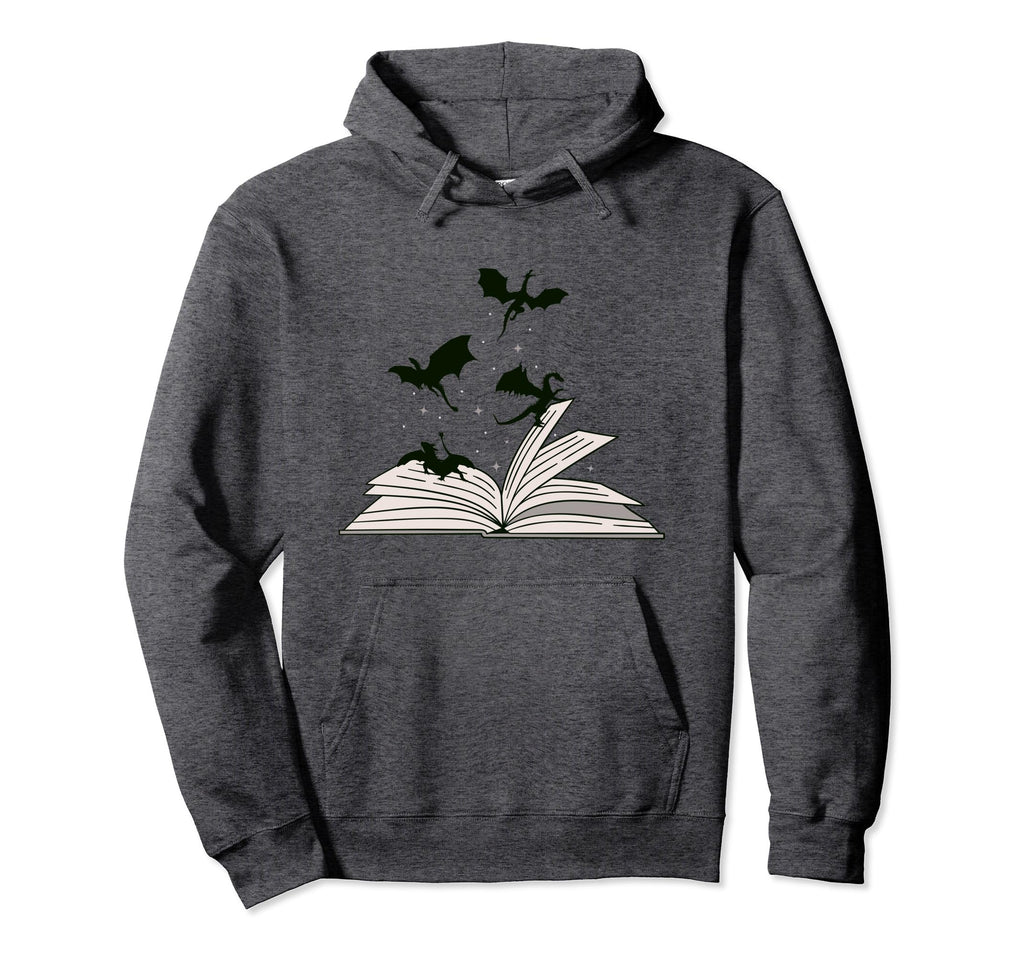 Book Dragon Fantasy Hoodie - Unique Graphic for Adults - T-Shirt, Sweatshirt, Hoodie