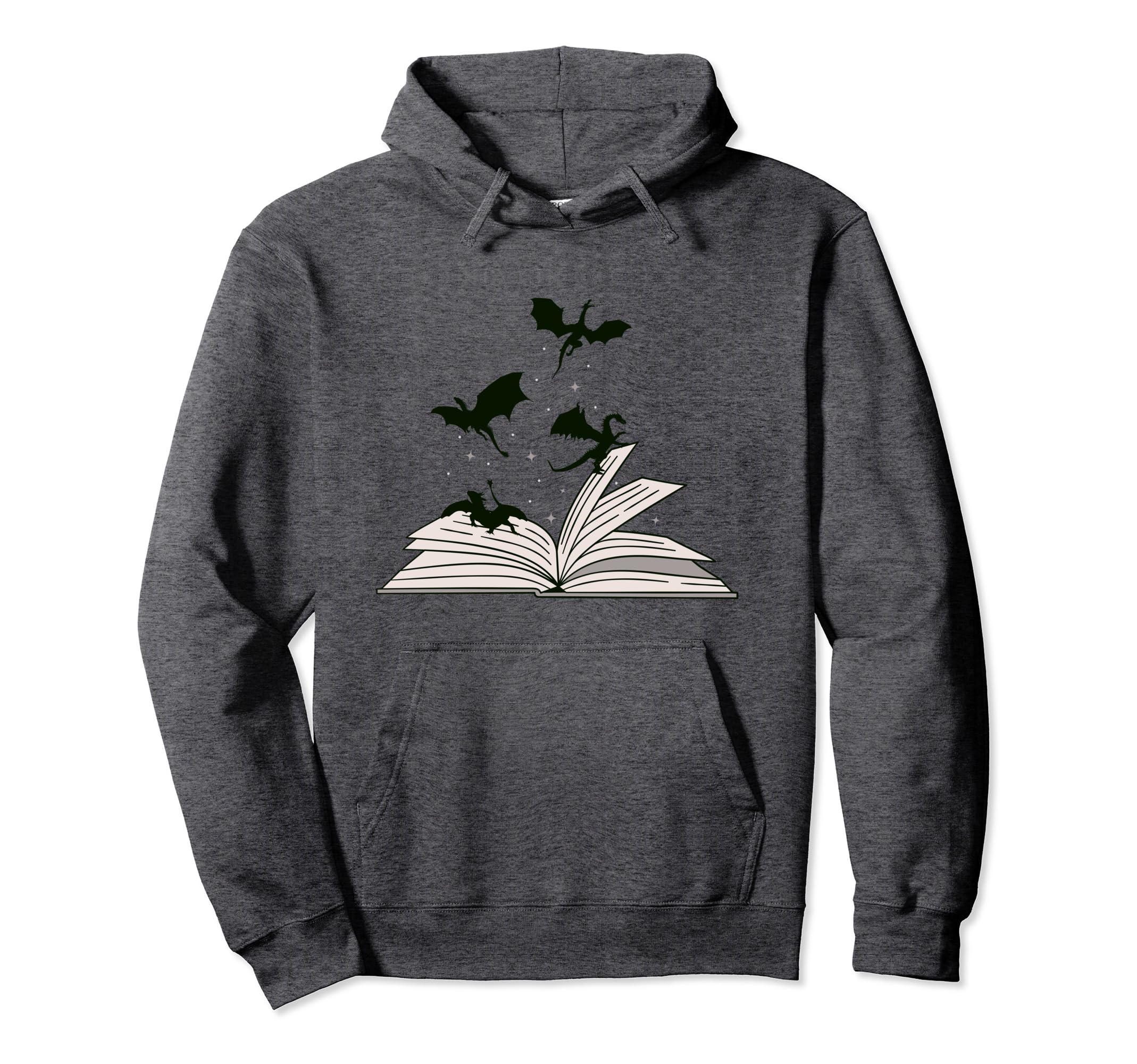 Book Dragon Fantasy Hoodie - Unique Graphic for Adults - T-Shirt, Sweatshirt, Hoodie