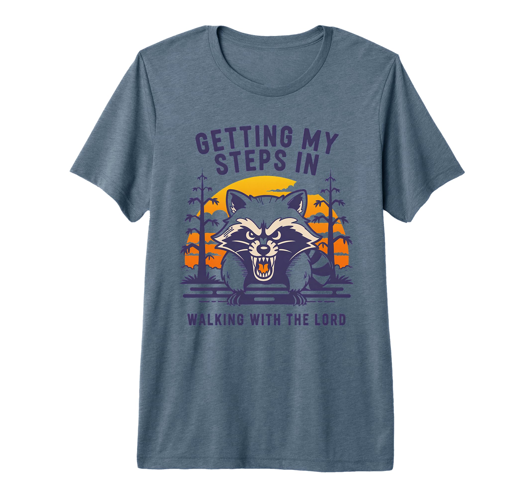Getting My Steps Walking Lord Raccoon Tri T-Shirt - Trendy Graphic Unisex - T-Shirt, Sweatshirt, Hoodie