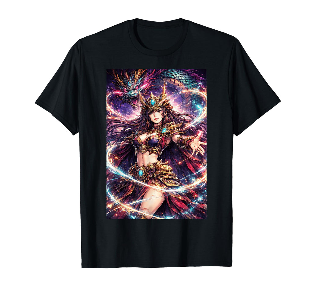 Anime Fantasy Dragon Priestess T-Shirt - Minimalist Print Men Women - T-Shirt, Sweatshirt, Hoodie