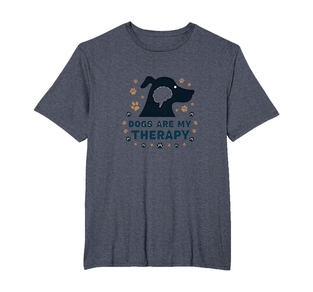 Dogs Are My Therapy Pet Lover Paw Mens T-Shirt - Fun Novelty Design Unisex - T-Shirt, Sweatshirt, Hoodie
