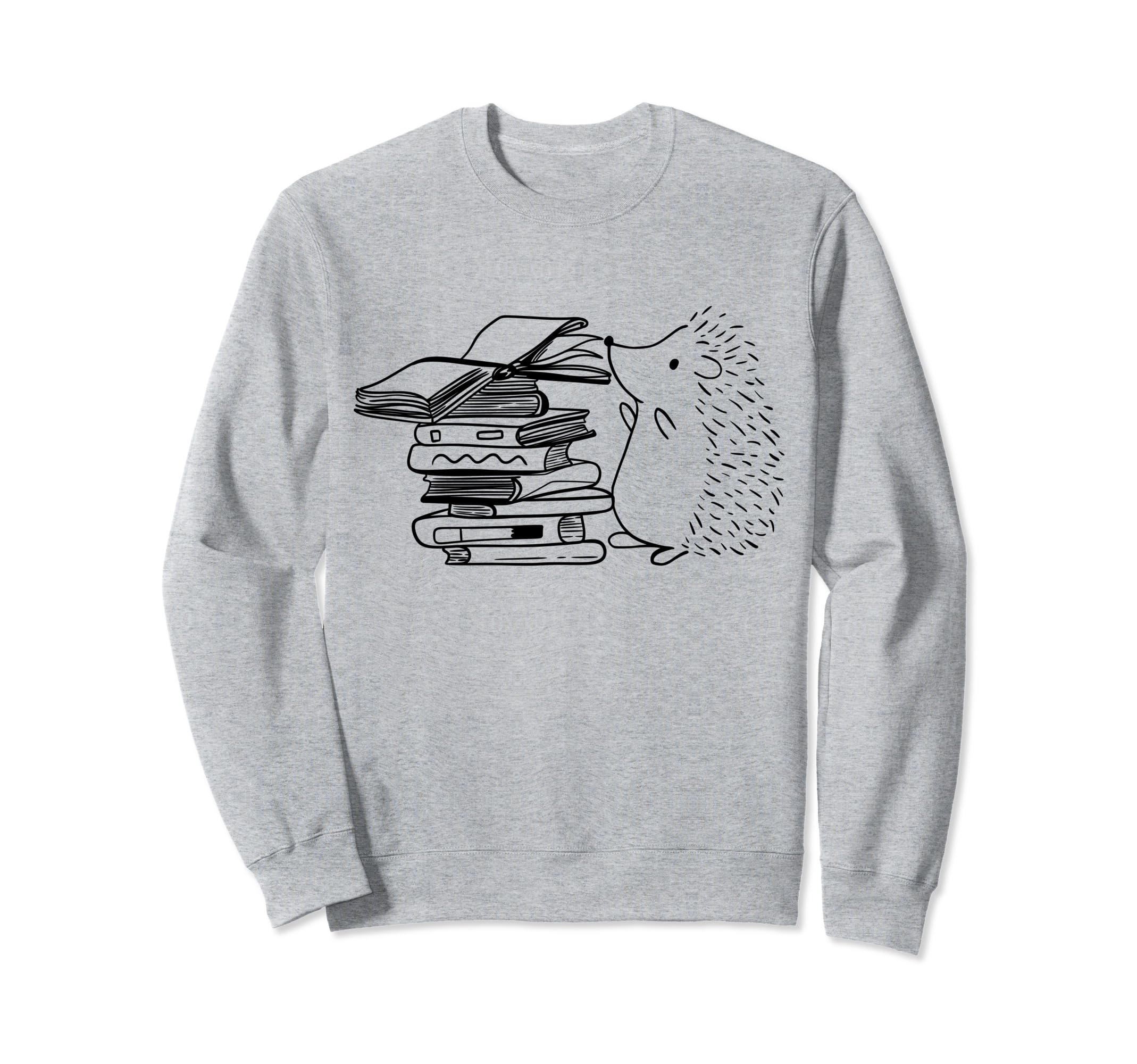Hedgehog Book Nerd Sweatshirt - Casual Everyday Wear Men Women - T-Shirt, Sweatshirt, Hoodie