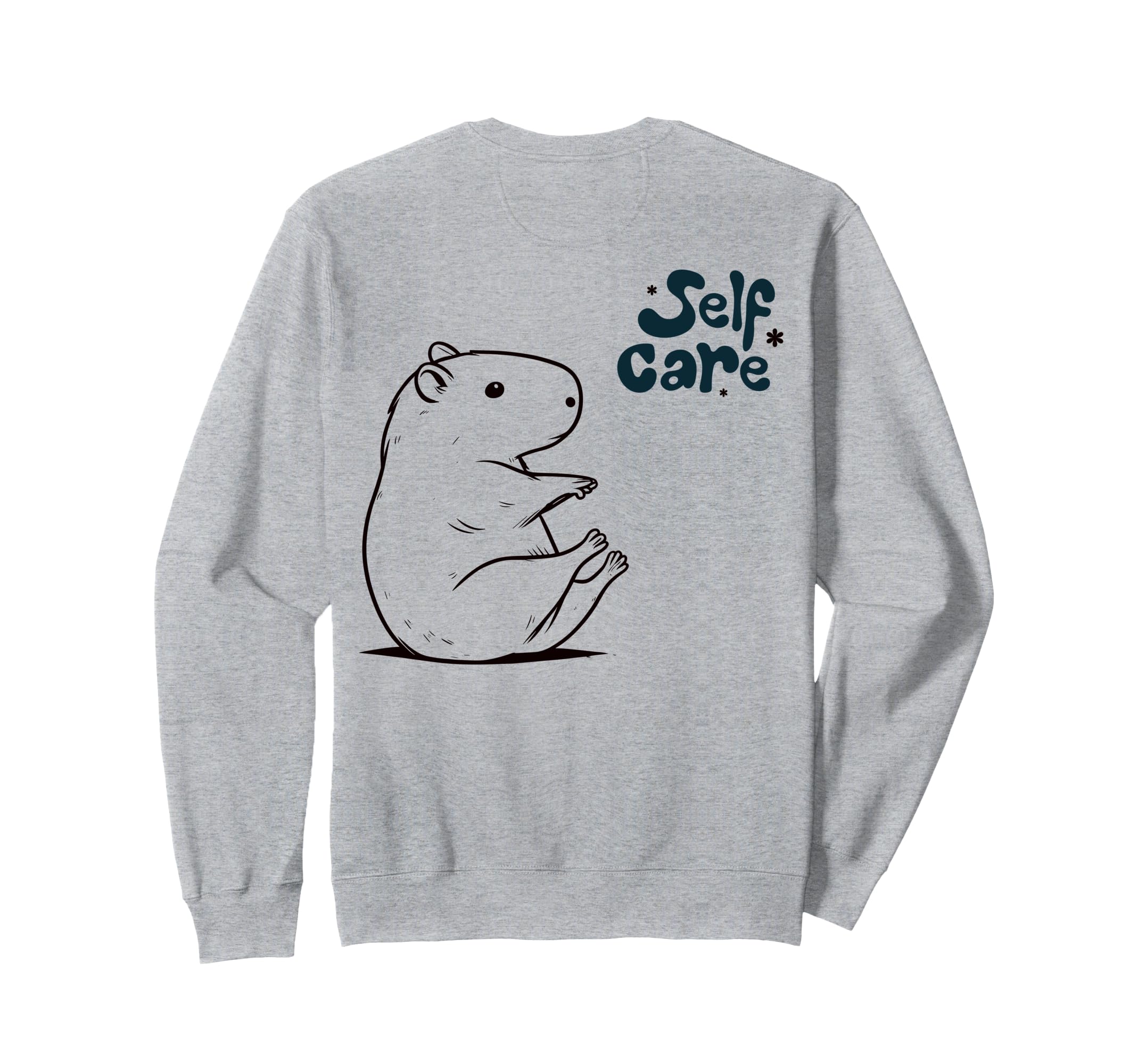 Self Care Sitting Capybara Lover Sweatshirt - Custom Art Print Men Women - T-Shirt, Sweatshirt, Hoodie