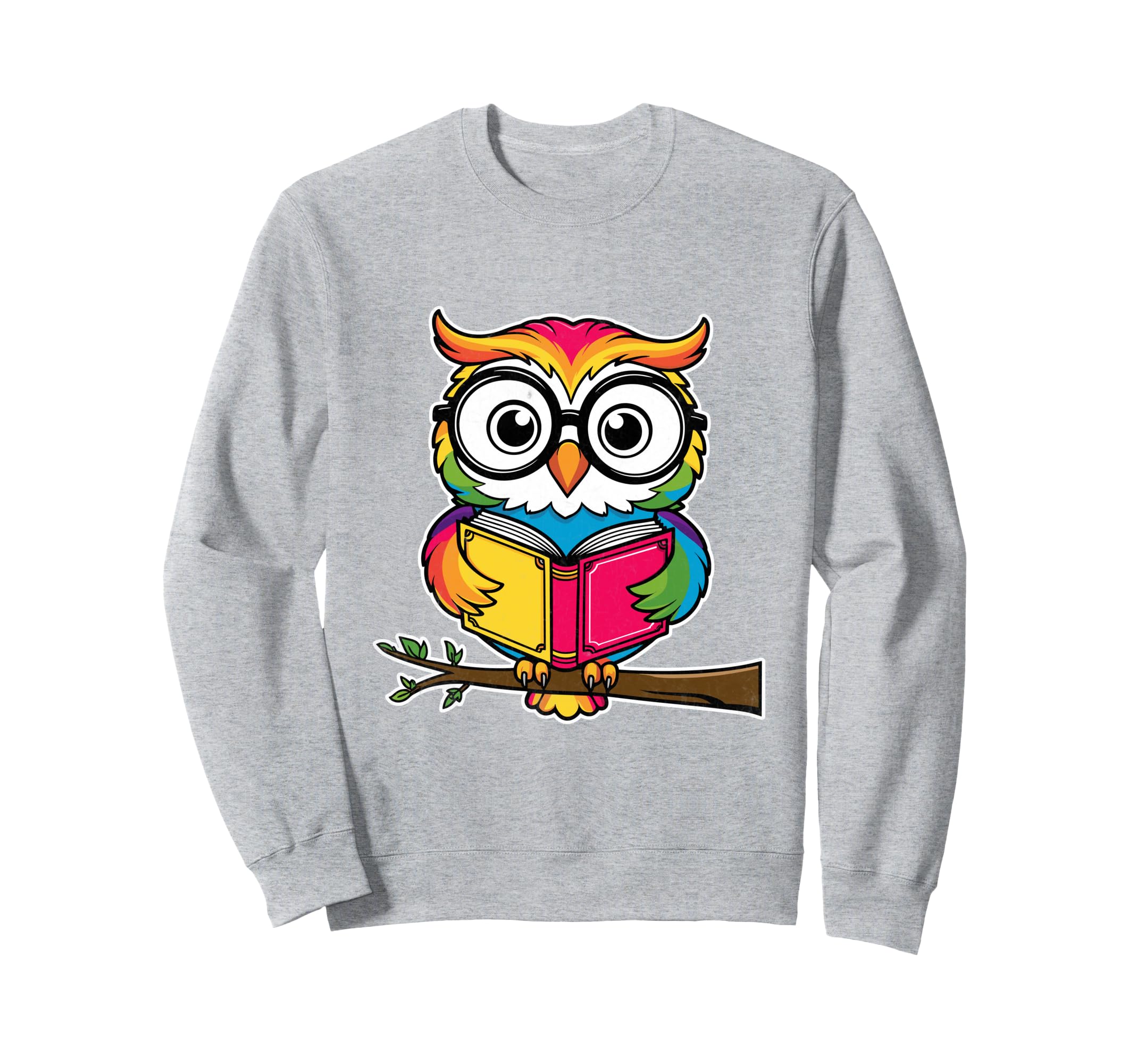 Owl Reading Bookworm Library Sweatshirt - Aesthetic Graphic for Adults - T-Shirt, Sweatshirt, Hoodie
