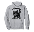 Probably Overstimulated Funny Cat Mental Hoodie - Streetwear Style Unisex - T-Shirt, Sweatshirt, Hoodie
