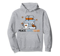 Peace Love Read Book Lover Summer Hoodie - Minimalist Print for Adults - T-Shirt, Sweatshirt, Hoodie