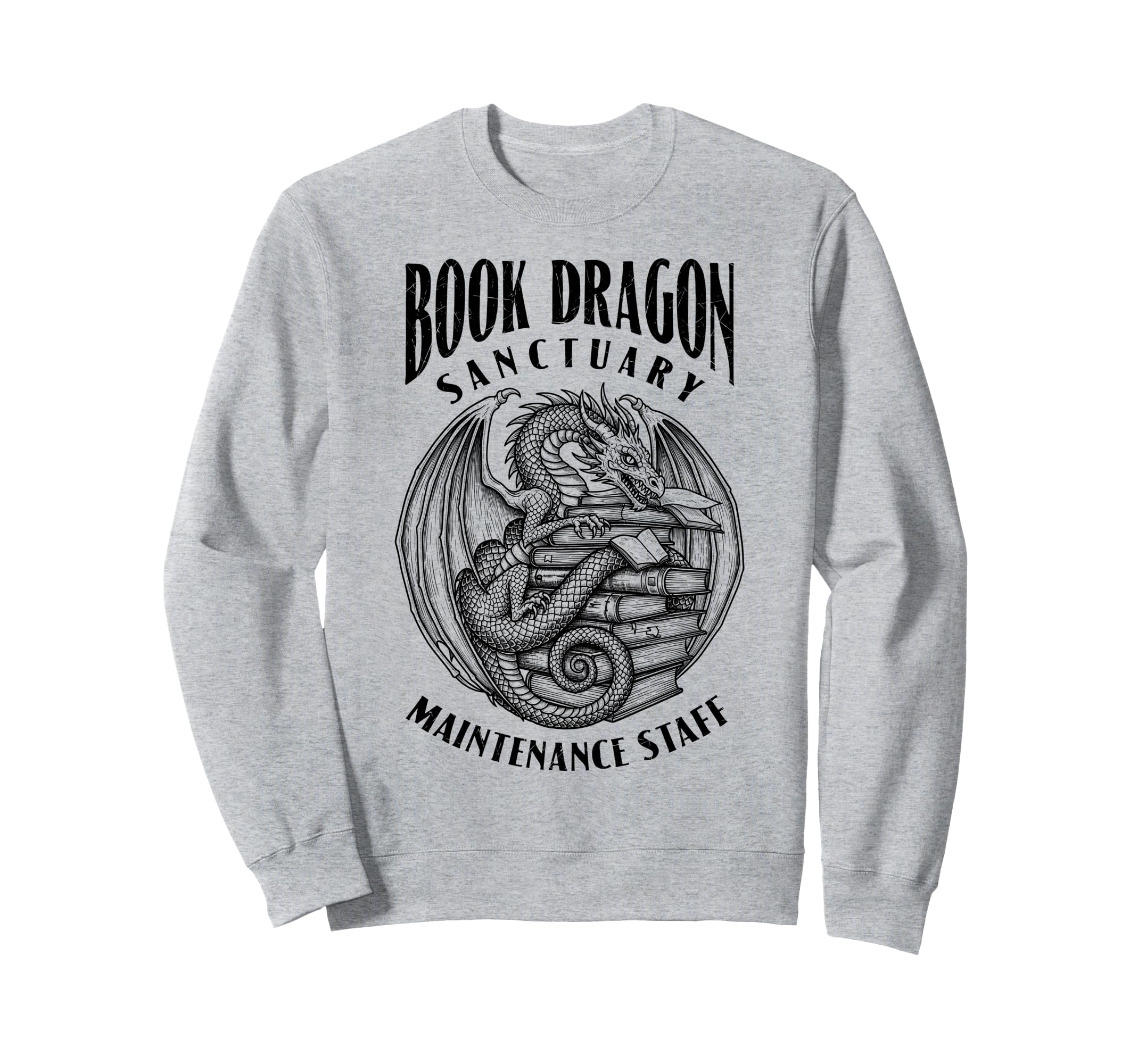 Book Dragon Sanctuary Maintenance Sweatshirt - Minimalist Print Men Women - T-Shirt, Sweatshirt, Hoodie