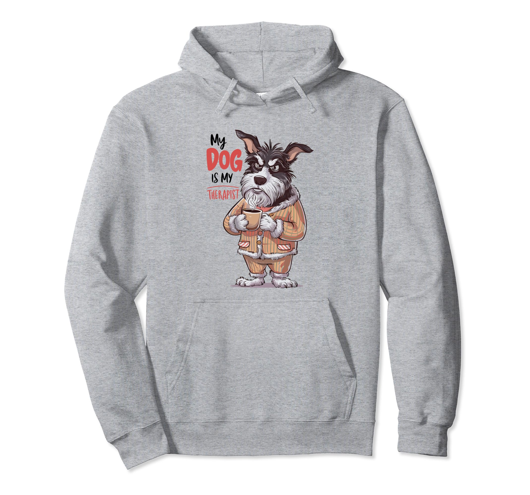 Dog Is My Therapist Pet Lover Dog Owner Hoodie - Minimalist Print Men Women - T-Shirt, Sweatshirt, Hoodie