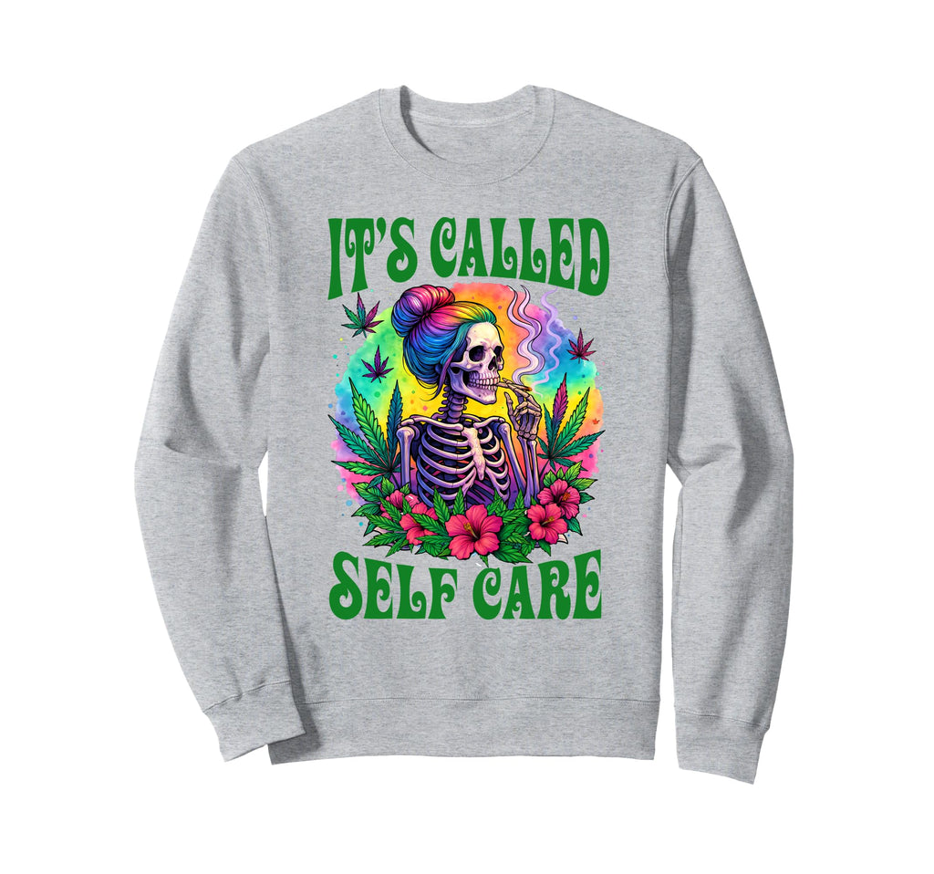 Cannabis Weed Lover Skeleton Sweatshirt - Unique Graphic for Adults - T-Shirt, Sweatshirt, Hoodie
