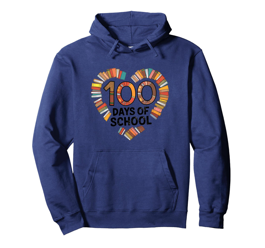 100 Days School Reading Lover Hoodie - Minimalist Print Unisex - T-Shirt, Sweatshirt, Hoodie