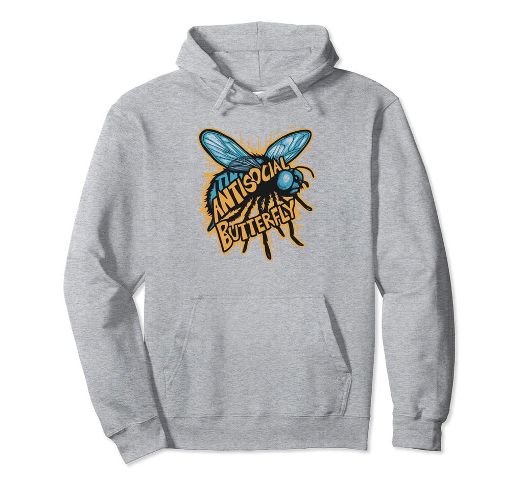 Antisocial Butterfly Funny Housefly Hoodie - Graphic Print for Adults - T-Shirt, Sweatshirt, Hoodie
