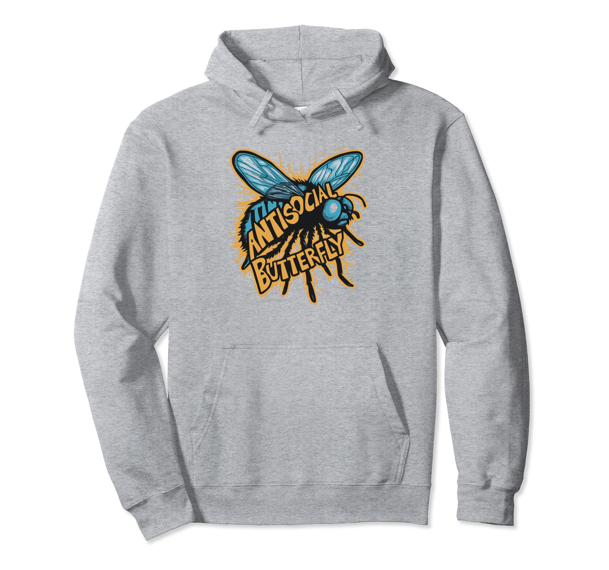 Antisocial Butterfly Funny Housefly Hoodie - Graphic Print for Adults - T-Shirt, Sweatshirt, Hoodie