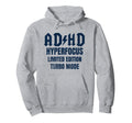 Adhd Hyperfocus Turbo Mode Distressed Hoodie - Trendy Graphic Unisex - T-Shirt, Sweatshirt, Hoodie