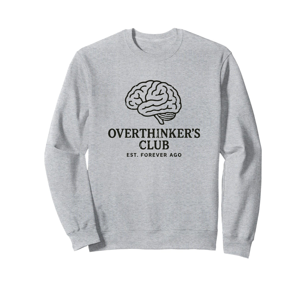 Overthinkers Club Minimalist Brain Sweatshirt - Custom Art Print for Adults - T-Shirt, Sweatshirt, Hoodie