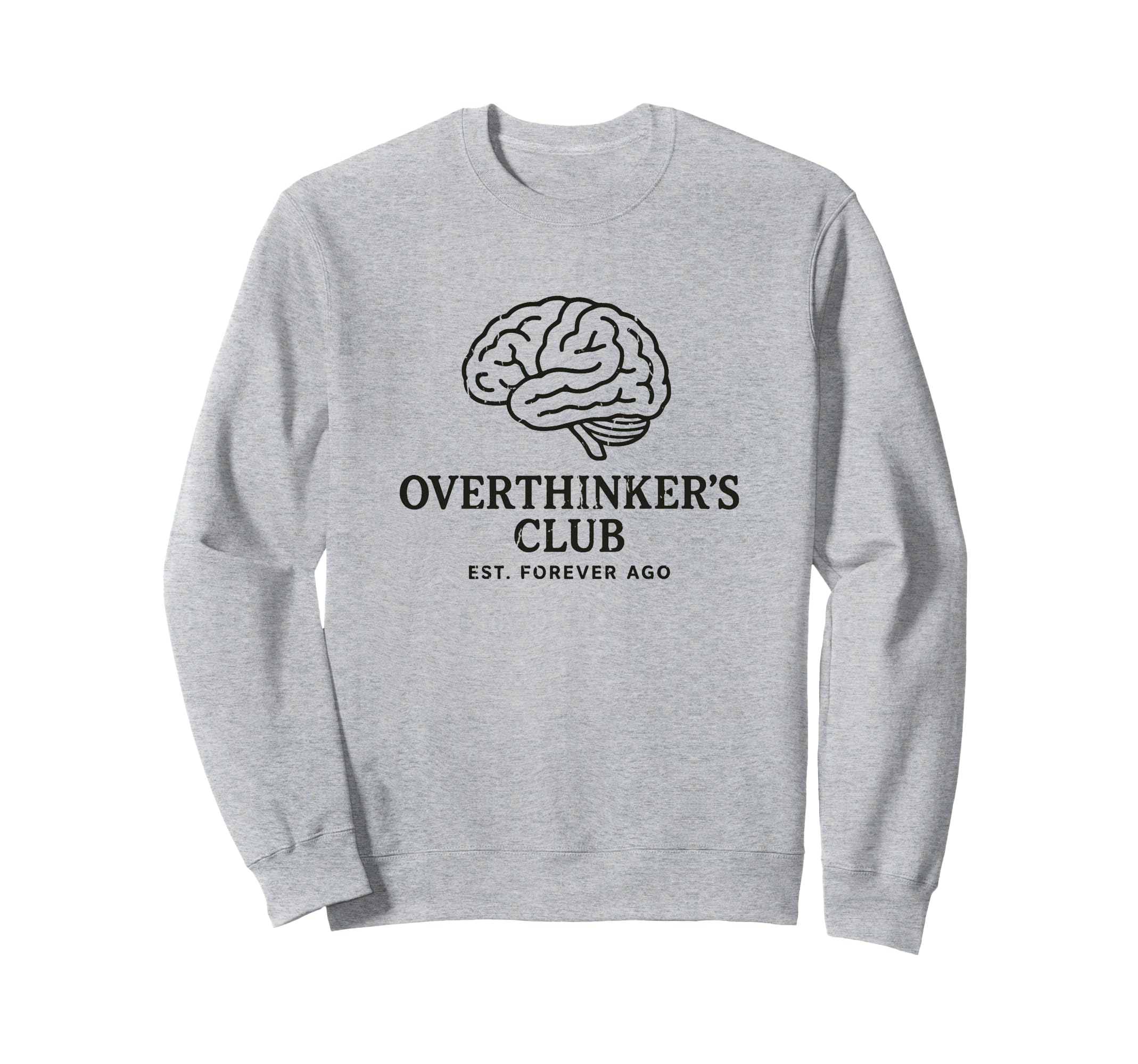 Overthinkers Club Minimalist Brain Sweatshirt - Custom Art Print for Adults - T-Shirt, Sweatshirt, Hoodie