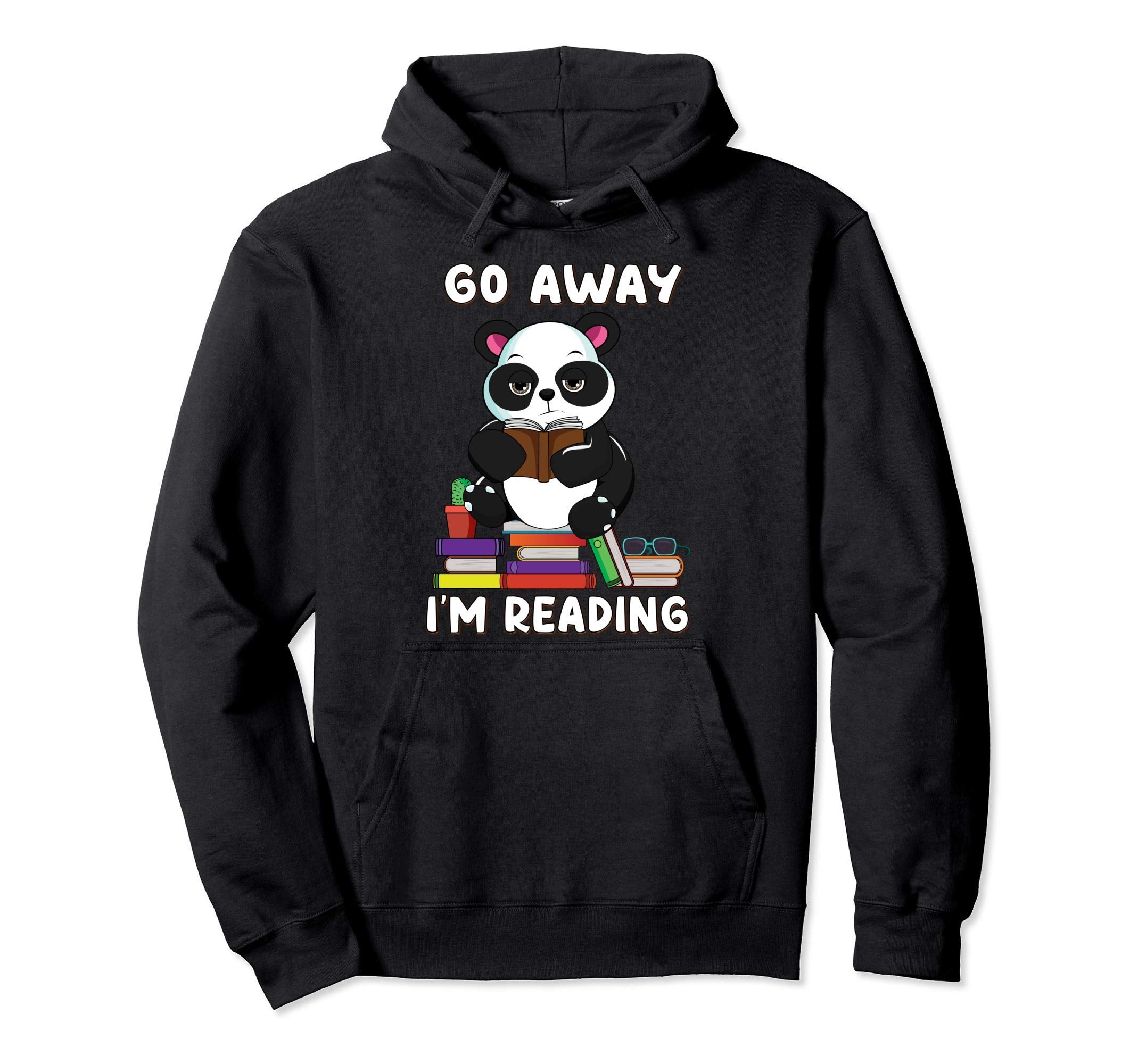 Go Away Im Reading Panda Reading Book Hoodie - Custom Art Print Unisex - T-Shirt, Sweatshirt, Hoodie