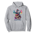 Dragons And Books Watercolor Hoodie - Casual Everyday Wear Men Women - T-Shirt, Sweatshirt, Hoodie