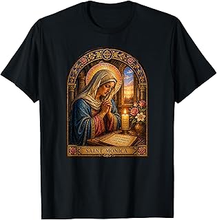 Saint Monica Catholic Prayer Gothic Cathedral Icon Art Faith T-Shirt Unisex T-shirt, Sweatshirt, Hoodie, Long Sleeve Tee - T-Shirt, Sweatshirt, Hoodie