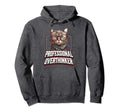 Professional Overthinker Feline Brainiac Hoodie - Aesthetic Graphic Unisex - T-Shirt, Sweatshirt, Hoodie