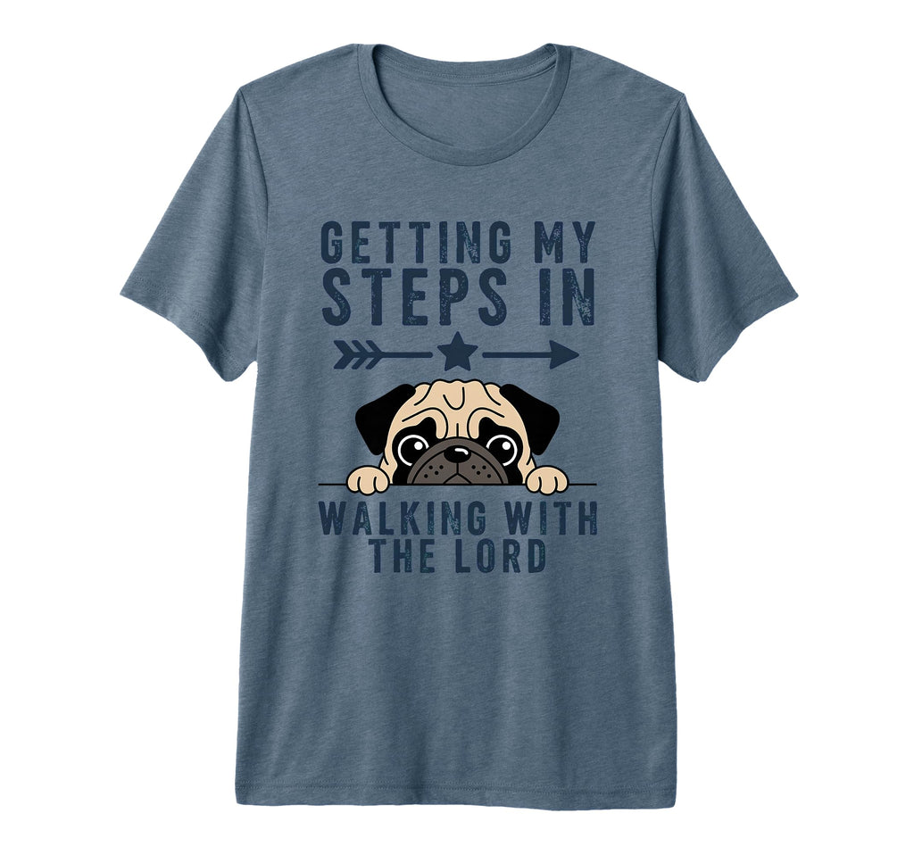 Getting My Steps Walking Lord Pug Tri Blend T-Shirt - Trendy Graphic Unisex - T-Shirt, Sweatshirt, Hoodie