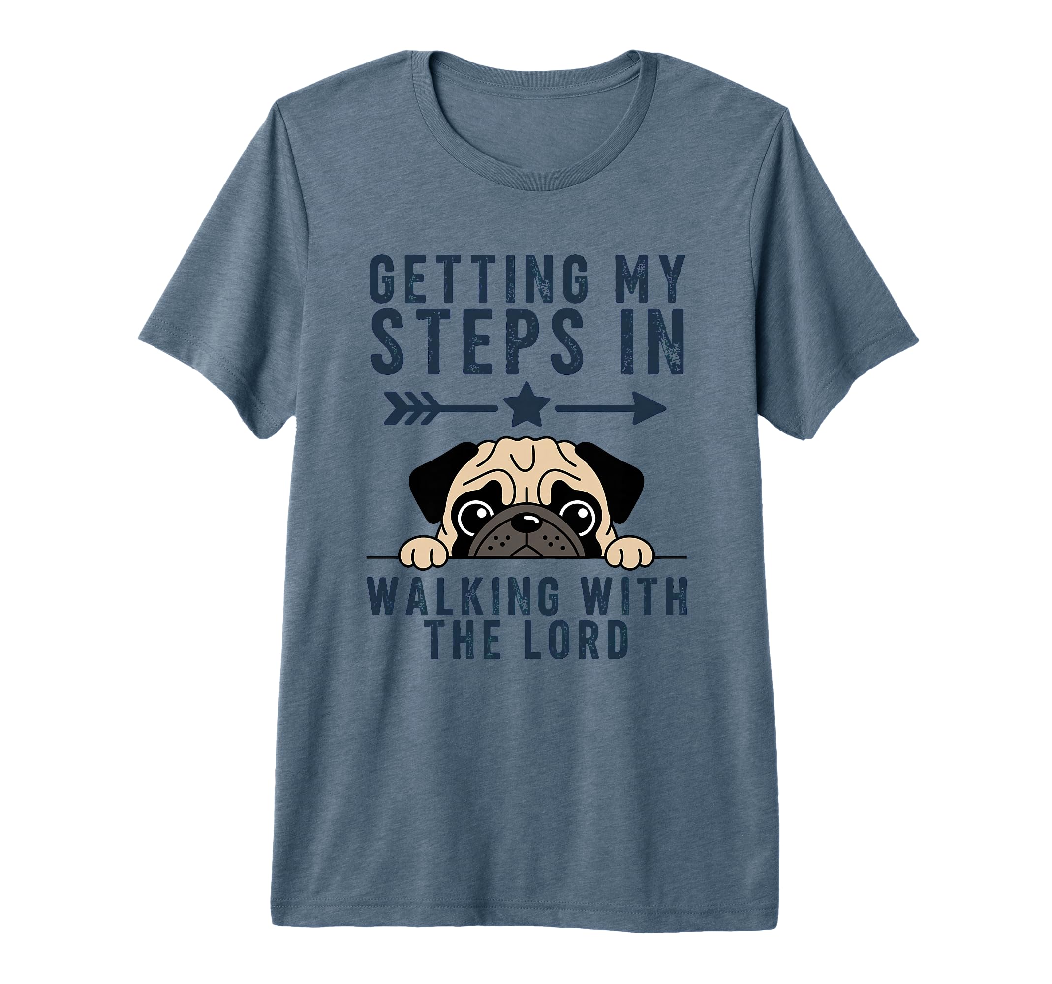 Getting My Steps Walking Lord Pug Tri Blend T-Shirt - Trendy Graphic Unisex - T-Shirt, Sweatshirt, Hoodie