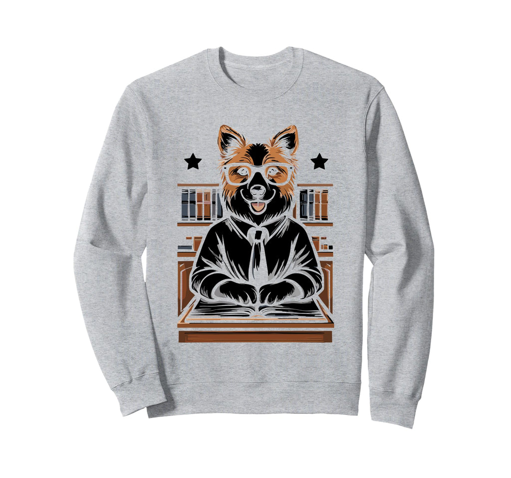 Dog Librarian Library Book Reading Sweatshirt - Aesthetic Graphic Unisex - T-Shirt, Sweatshirt, Hoodie