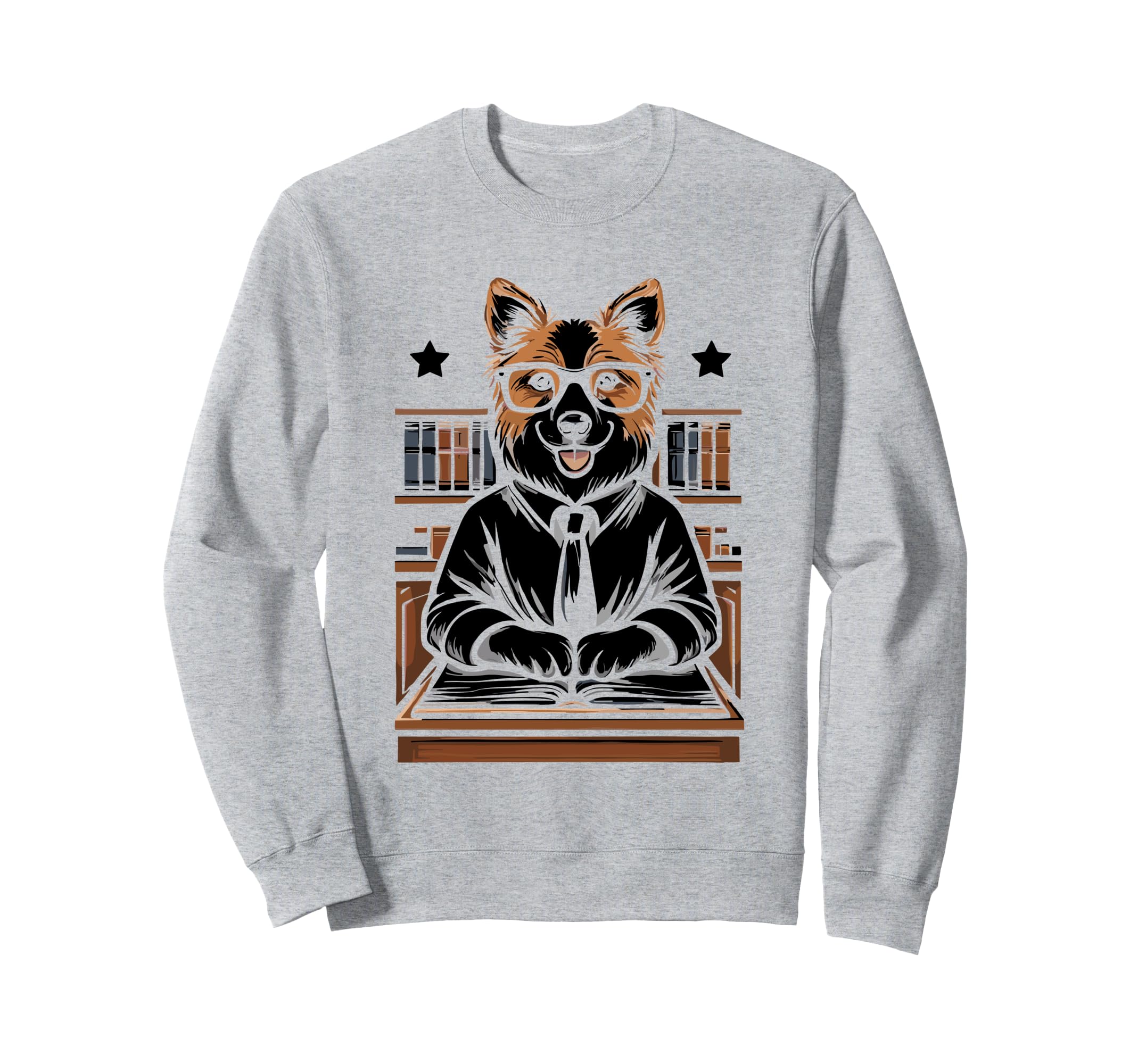 Dog Librarian Library Book Reading Sweatshirt - Aesthetic Graphic Unisex - T-Shirt, Sweatshirt, Hoodie