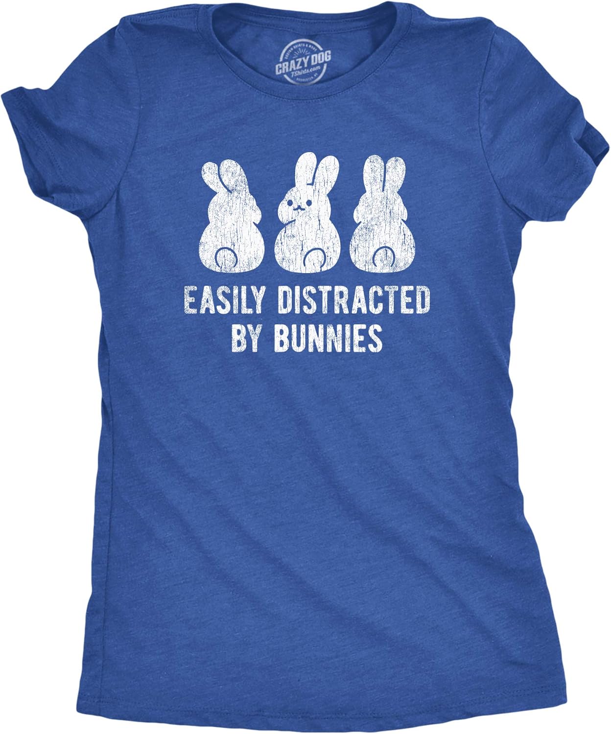 Womens Easily Distracted By Bunnies T Shirt Funny Rabbit Party Gift for Basket Unisex T-shirt, Sweatshirt, Hoodie, Long Sleeve Tee - T-Shirt, Sweatshirt, Hoodie