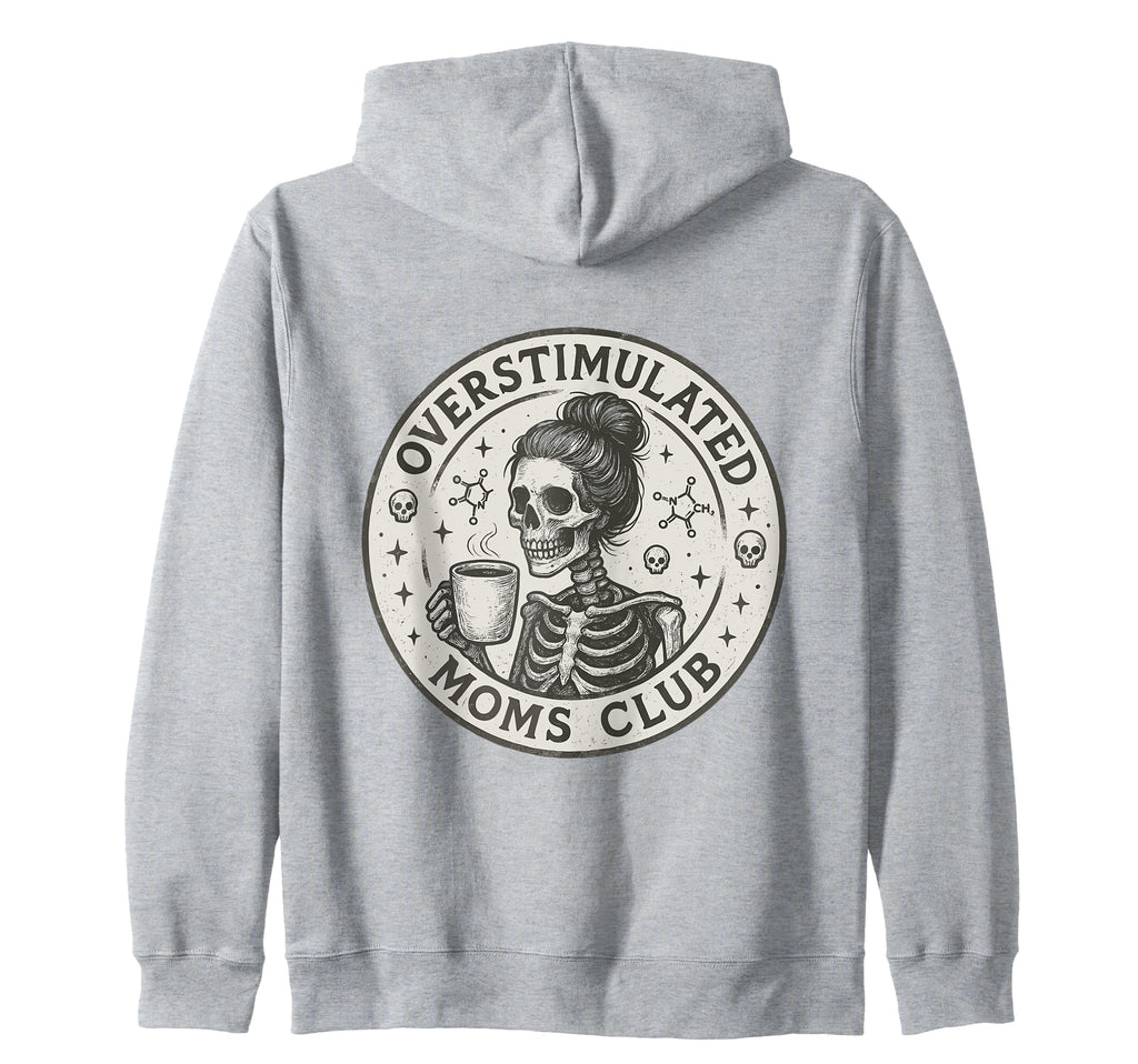 Moms Club Overstimulated Groovy T-Shirt - Graphic Print for Adults - T-Shirt, Sweatshirt, Hoodie