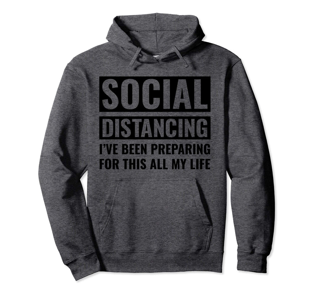 Social Distance Introvert Hoodie - Minimalist Print Men Women - T-Shirt, Sweatshirt, Hoodie