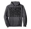 Social Distance Introvert Hoodie - Minimalist Print Men Women - T-Shirt, Sweatshirt, Hoodie