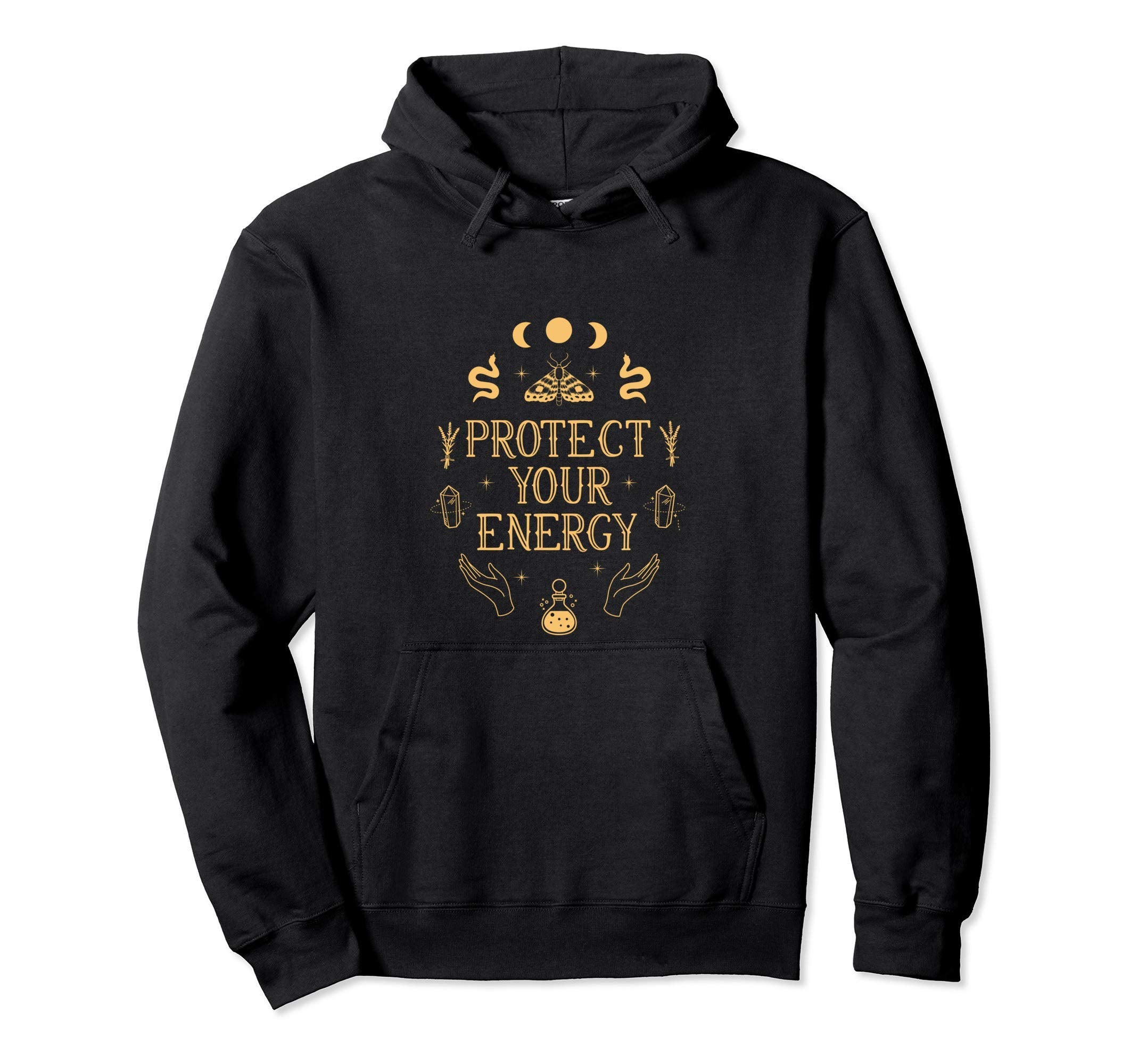 Witchy Protect Your Energy Goth Hoodie - Casual Everyday Wear Men Women - T-Shirt, Sweatshirt, Hoodie